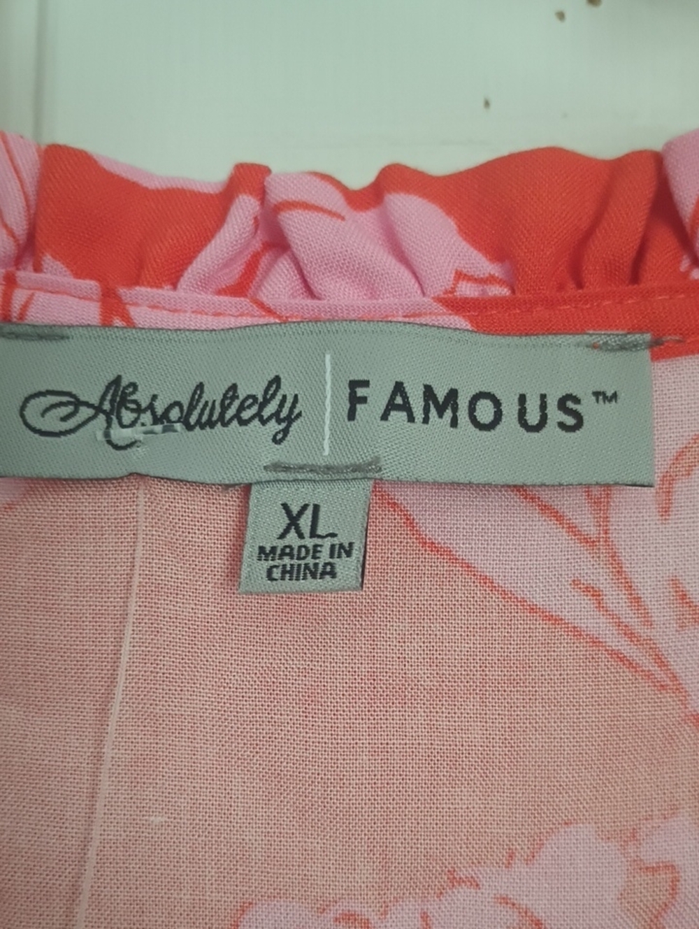Absolutely Famous Coral and Light Pink Floral V-Neck Long Sleeve Tiered Dress - Picture 2 of 11
